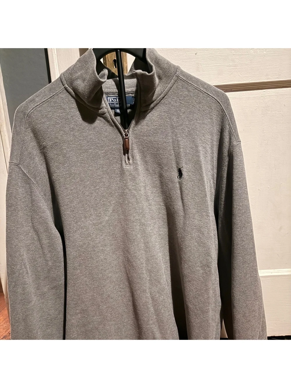 Polo by Ralph Lauren Men's Gray Quarter-Zip Pullover Sweater Size Large